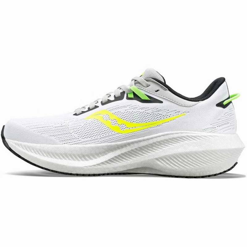 Men's Saucony Triumph 21 Running Shoes White / Green | Australia S10946-B69