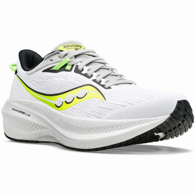 Men's Saucony Triumph 21 Running Shoes White / Green | Australia S10946-B69