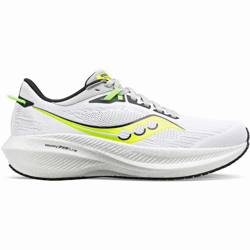 Men\'s Saucony Triumph 21 Running Shoes White / Green | Australia S10946-B69