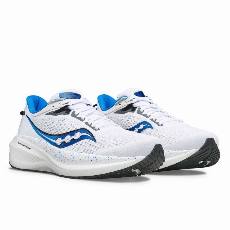 Men's Saucony Triumph 21 Running Shoes White / Deep Blue | Australia S63987-N43