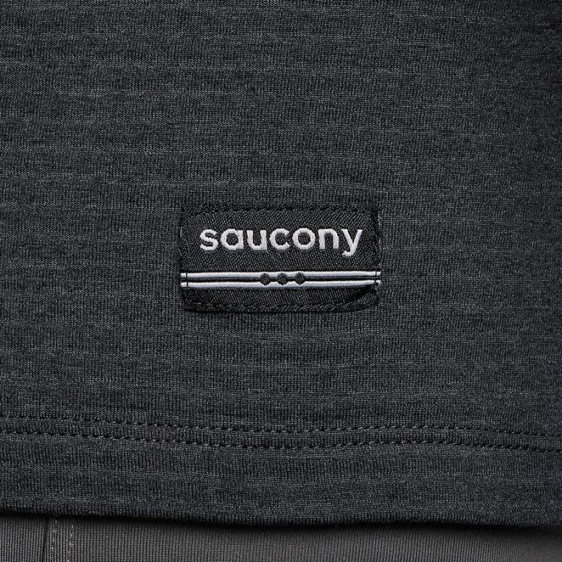 Men's Saucony Triumph 3D 1/2 Zip Tops Black | Australia S16283-X93