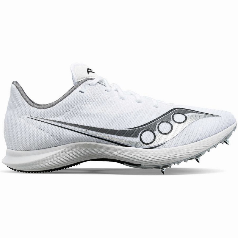 Men\'s Saucony Velocity MP Track Spikes White / Silver | Australia S96342-G14