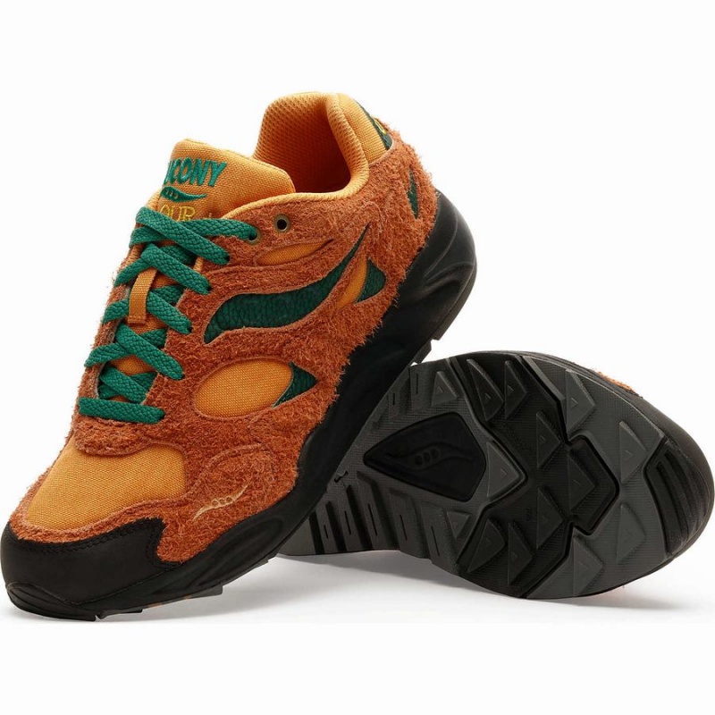 Men's Saucony x Colour Plus Grid Shadow 2 Sneakers Brown Green | Australia S78642-T25