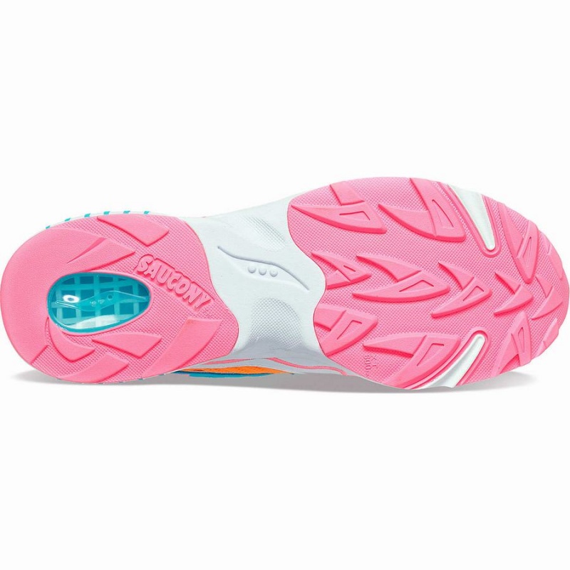 Women's Saucony 3D Grid Hurricane Sneakers White / Orange | Australia S48093-D91