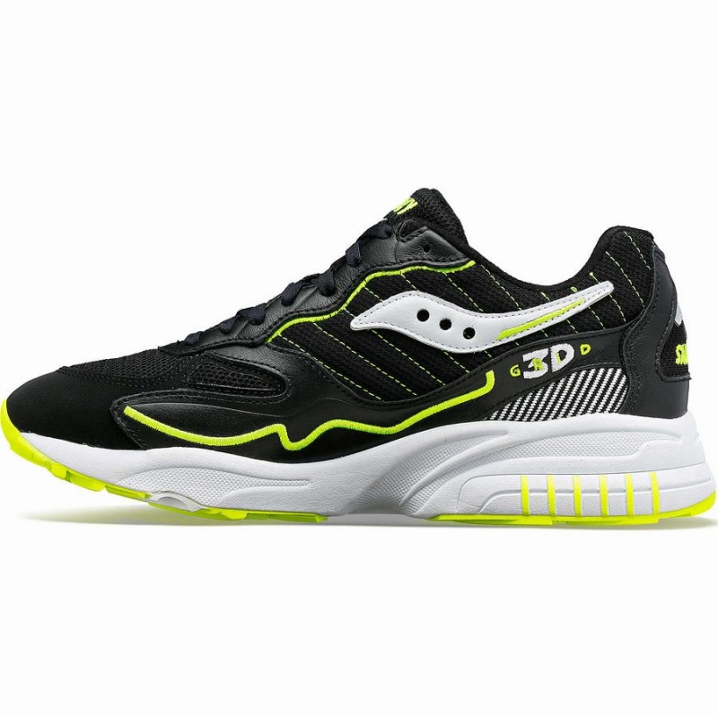 Women's Saucony 3D Grid Hurricane Sneakers Black / White | Australia S06914-G90