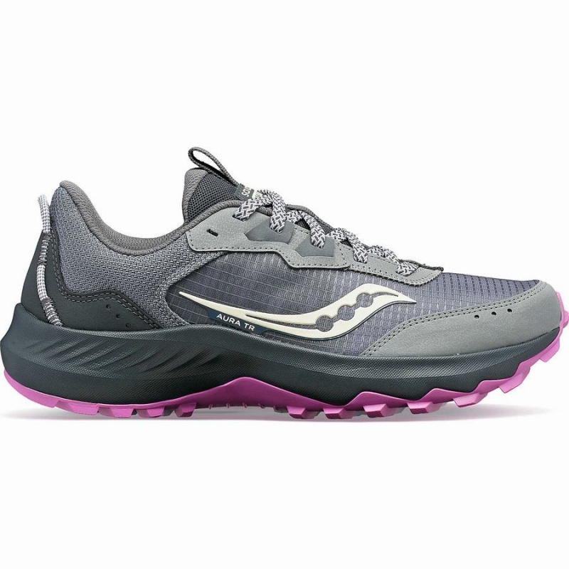 Women\'s Saucony Aura TR Running Shoes Grey / Purple | Australia S68351-M62