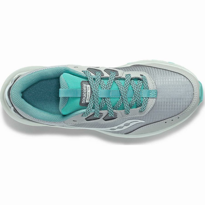 Women's Saucony Aura TR Trail Running Shoes Grey / Turquoise | Australia S71230-C20