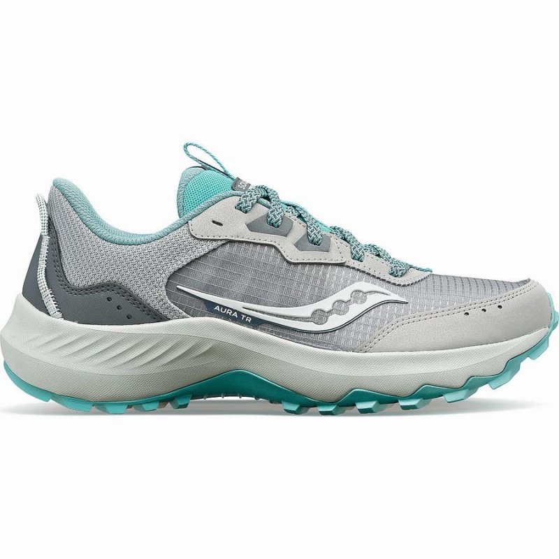 Women\'s Saucony Aura TR Trail Running Shoes Grey / Turquoise | Australia S71230-C20