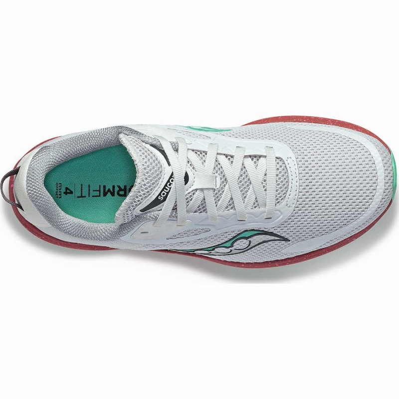 Women's Saucony Axon 3 Running Shoes White / Red | Australia S26530-P36