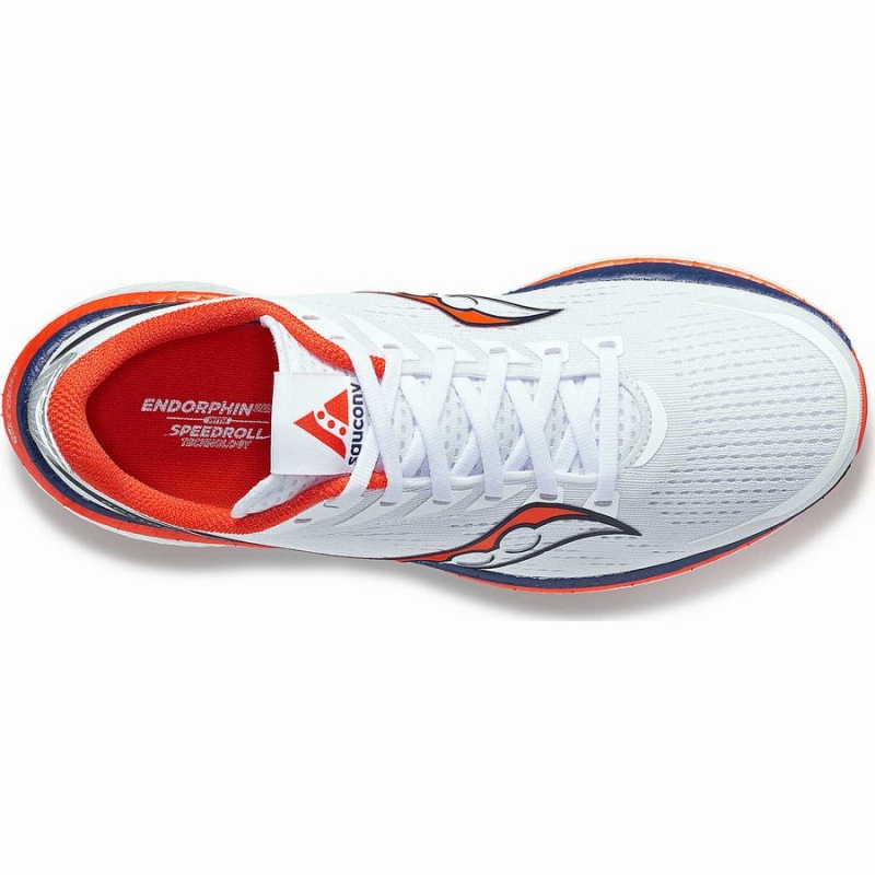 Women's Saucony Boston Endorphin Speed 3 Running Shoes White / Navy | Australia S96813-W78