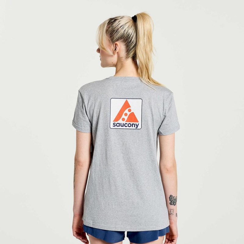 Women's Saucony Boston Rested T Shirts Grey | Australia S46027-R57