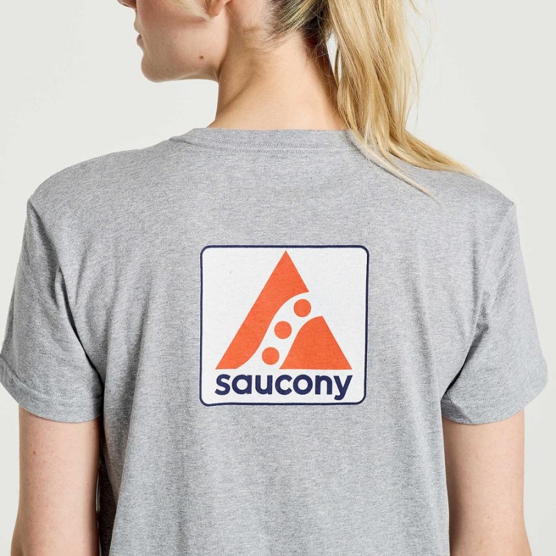 Women's Saucony Boston Rested T Shirts Grey | Australia S46027-R57