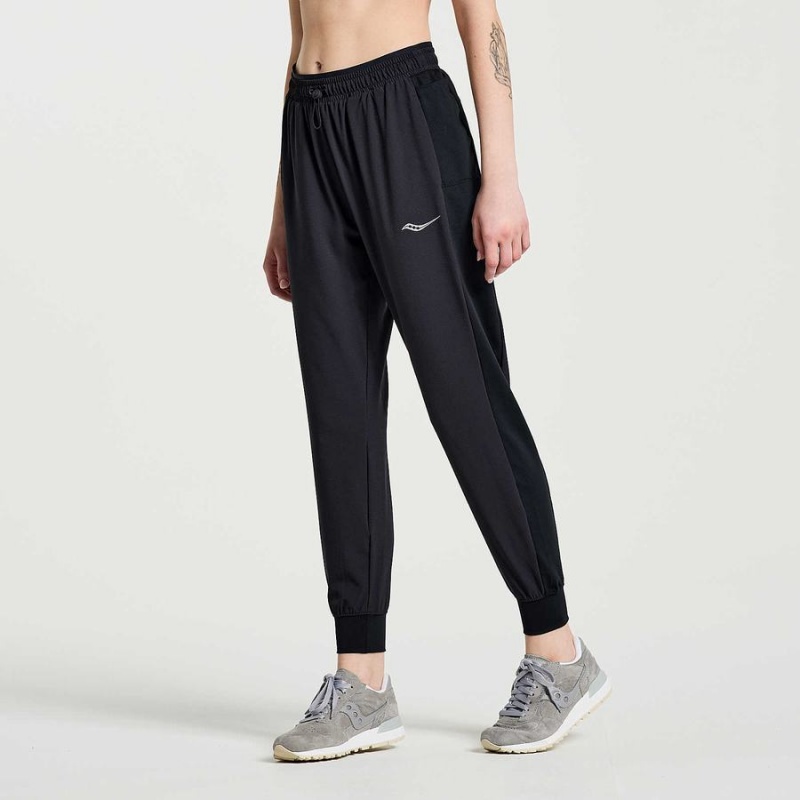 Women's Saucony Boston Woven Pants Black | Australia S51698-L95