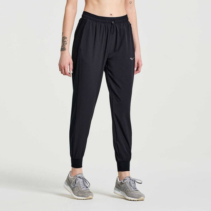 Women's Saucony Boston Woven Pants Black | Australia S51698-L95