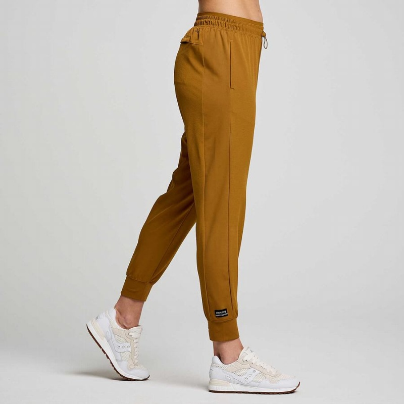 Women's Saucony Boston Woven Pants Brown | Australia S34805-K40