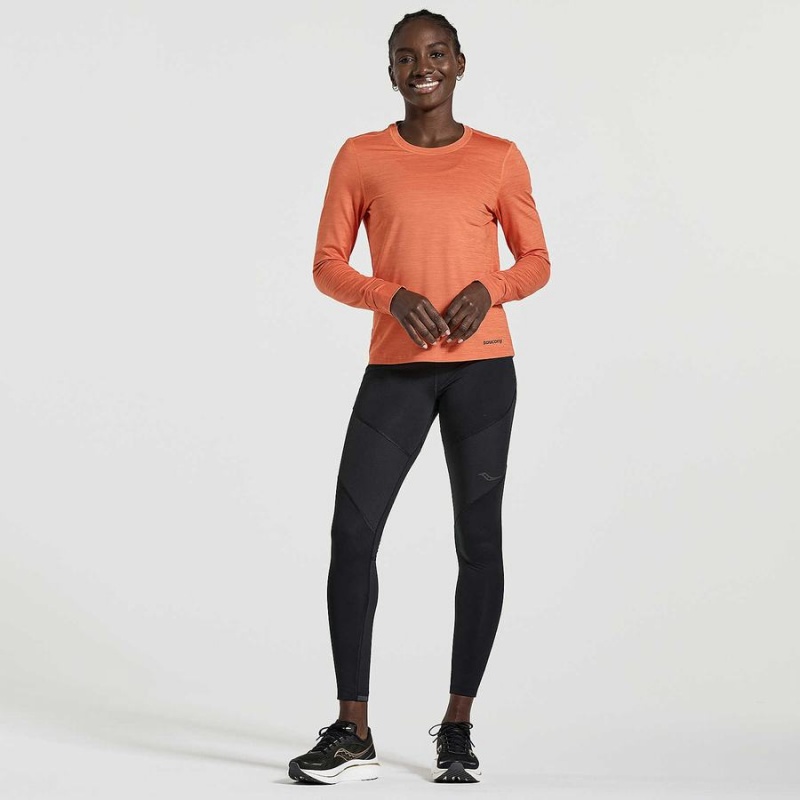 Women's Saucony Boulder Baselayer Tops Orange | Australia S48175-N93