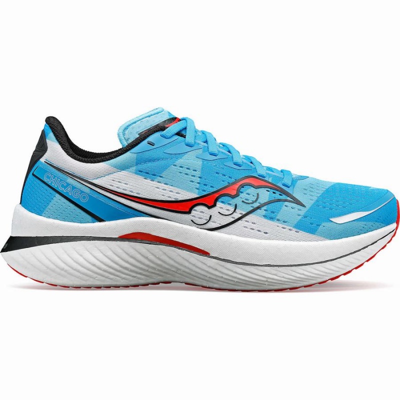 Women\'s Saucony Chicago Endorphin Speed 3 Running Shoes Blue / White / Red | Australia S98145-Z06