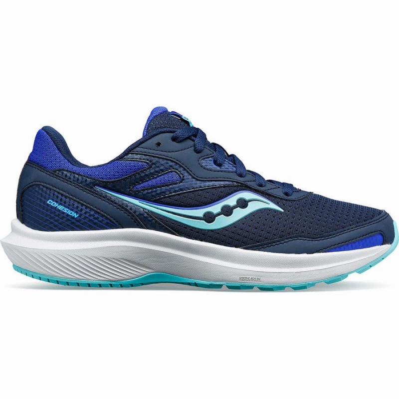 Women\'s Saucony Cohesion 16 Walking Shoes Navy / Turquoise | Australia S62497-D05