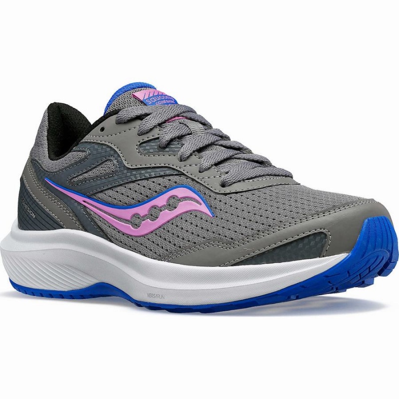 Women's Saucony Cohesion 16 Walking Shoes Grey / Purple | Australia S81049-L64