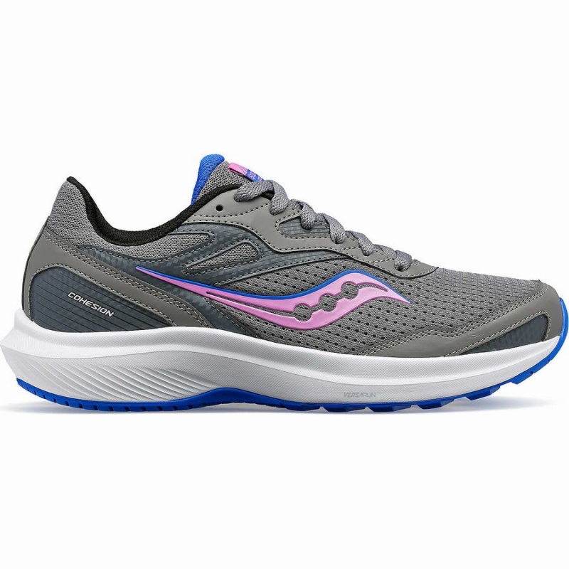 Women\'s Saucony Cohesion 16 Wide Walking Shoes Grey / Purple | Australia S41536-A16