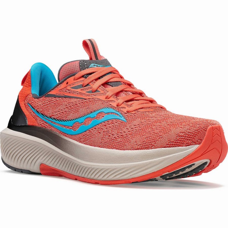 Women's Saucony Echelon 9 Running Shoes Blue / Coral | Australia S86451-J98