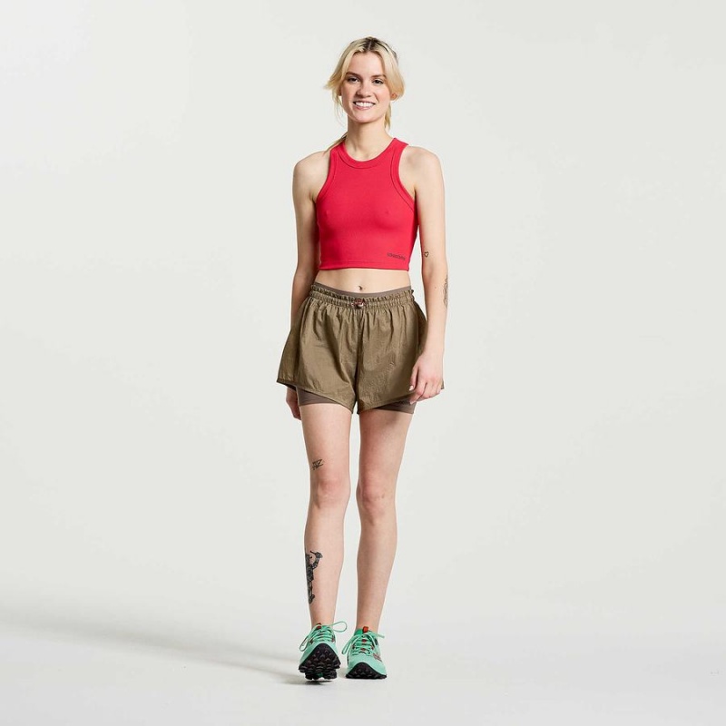 Women's Saucony Elevate Crop Tops Rose | Australia S23170-D26