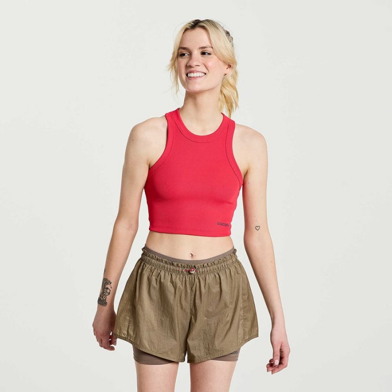 Women\'s Saucony Elevate Crop Tops Rose | Australia S23170-D26