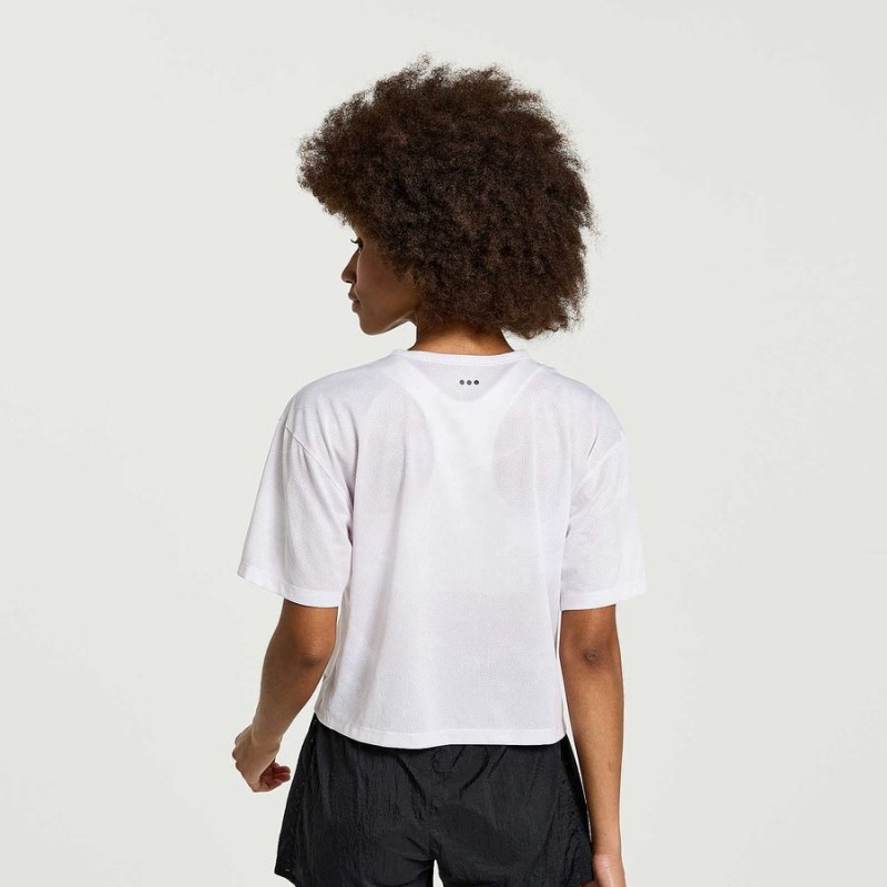 Women's Saucony Elevate Short Sleeve T Shirts White | Australia S69130-T87