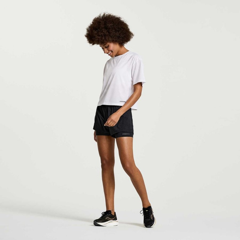 Women's Saucony Elevate Short Sleeve T Shirts White | Australia S69130-T87