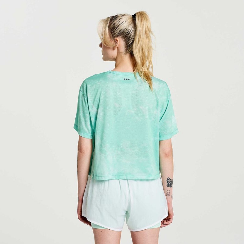 Women's Saucony Elevate Short Sleeve T Shirts Turquoise | Australia S81250-U67