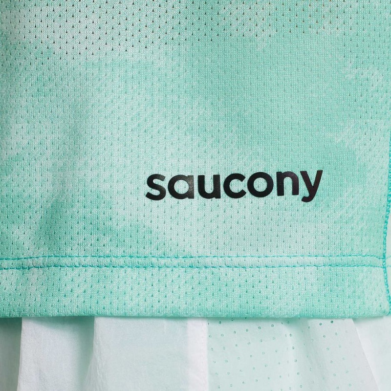 Women's Saucony Elevate Short Sleeve T Shirts Turquoise | Australia S81250-U67