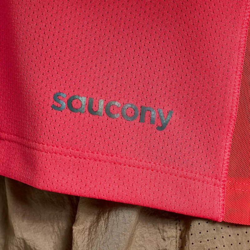 Women's Saucony Elevate Short Sleeve T Shirts Rose | Australia S78694-P21