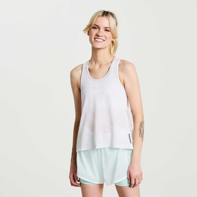 Women\'s Saucony Elevate Tank Top White | Australia S84306-D04