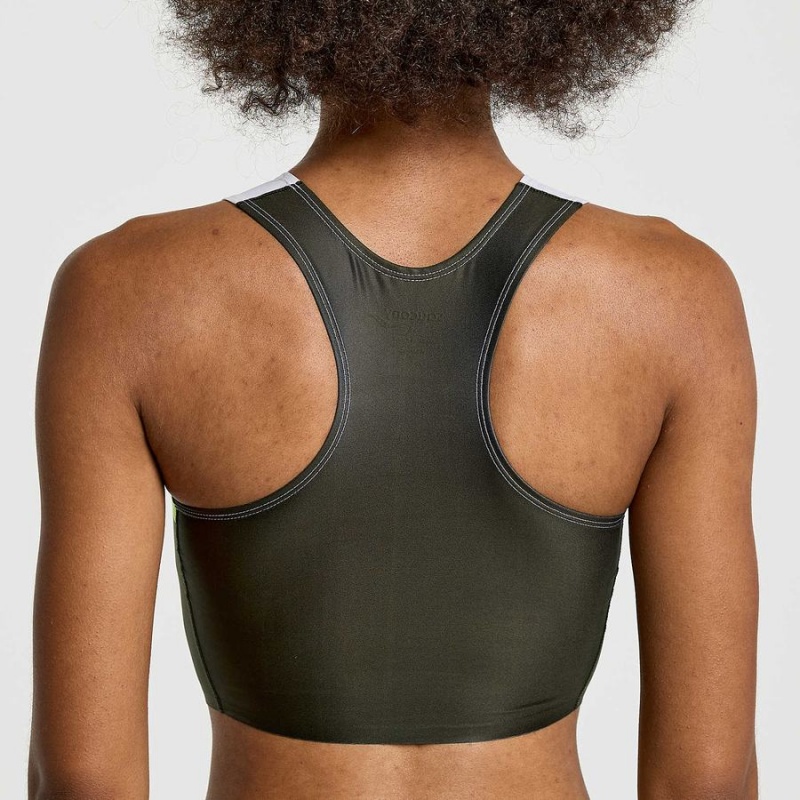 Women's Saucony Elite Crop Tops Umbra | Australia S67594-Q07