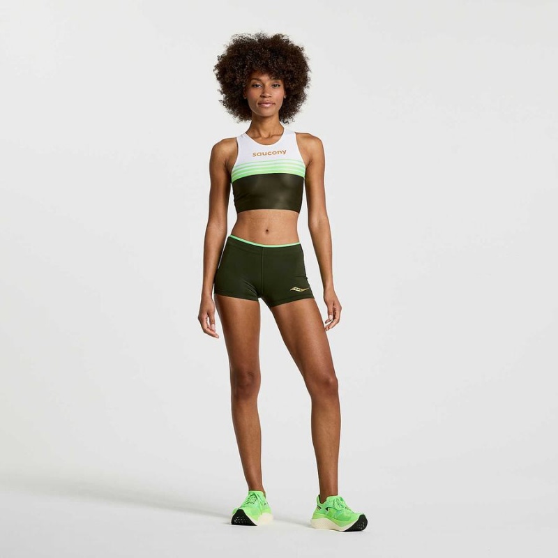 Women's Saucony Elite Crop Tops Umbra | Australia S67594-Q07