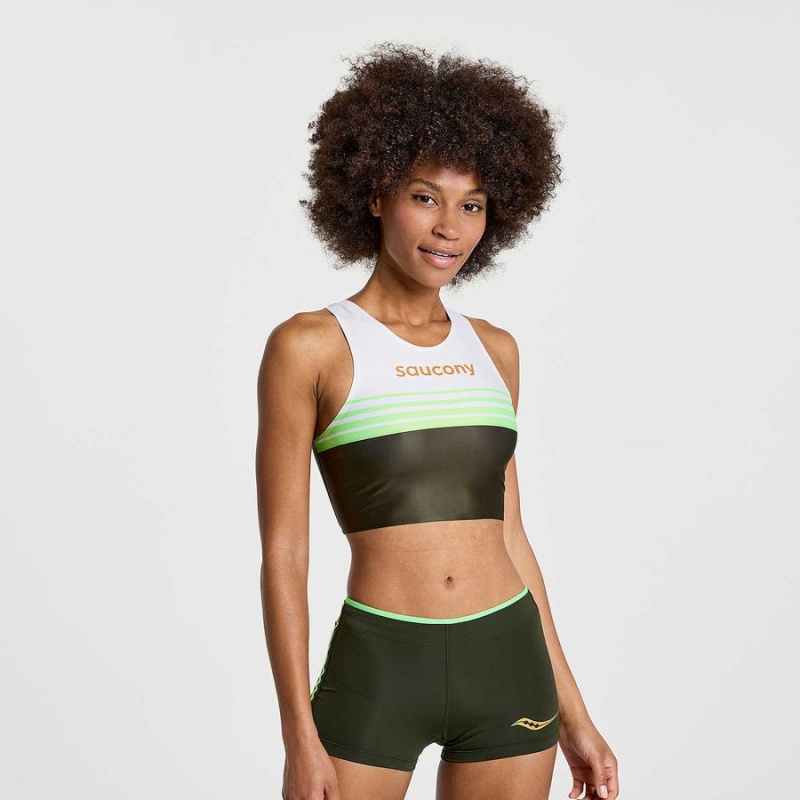 Women\'s Saucony Elite Crop Tops Umbra | Australia S67594-Q07