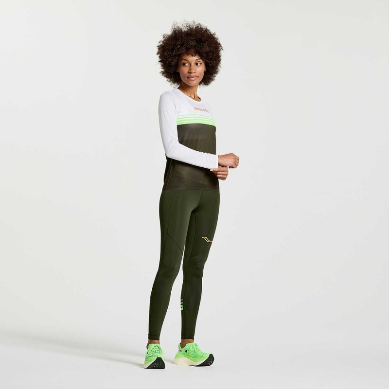 Women's Saucony Elite Long Sleeve T Shirts Umbra | Australia S81372-A93