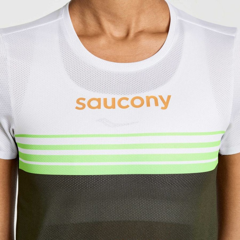 Women's Saucony Elite Short Sleeve T Shirts Umbra | Australia S59018-B35