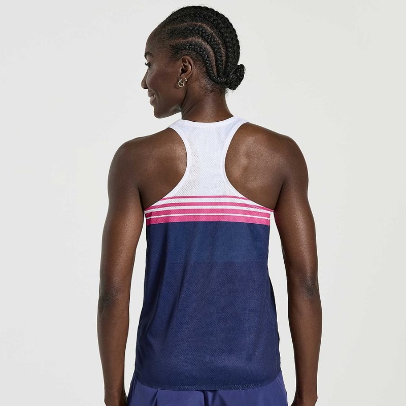 Women's Saucony Elite Singlet Tank Top Navy | Australia S09768-C49