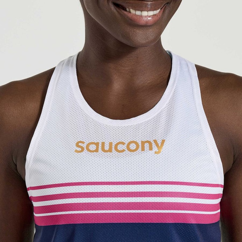 Women's Saucony Elite Singlet Tank Top Navy | Australia S09768-C49