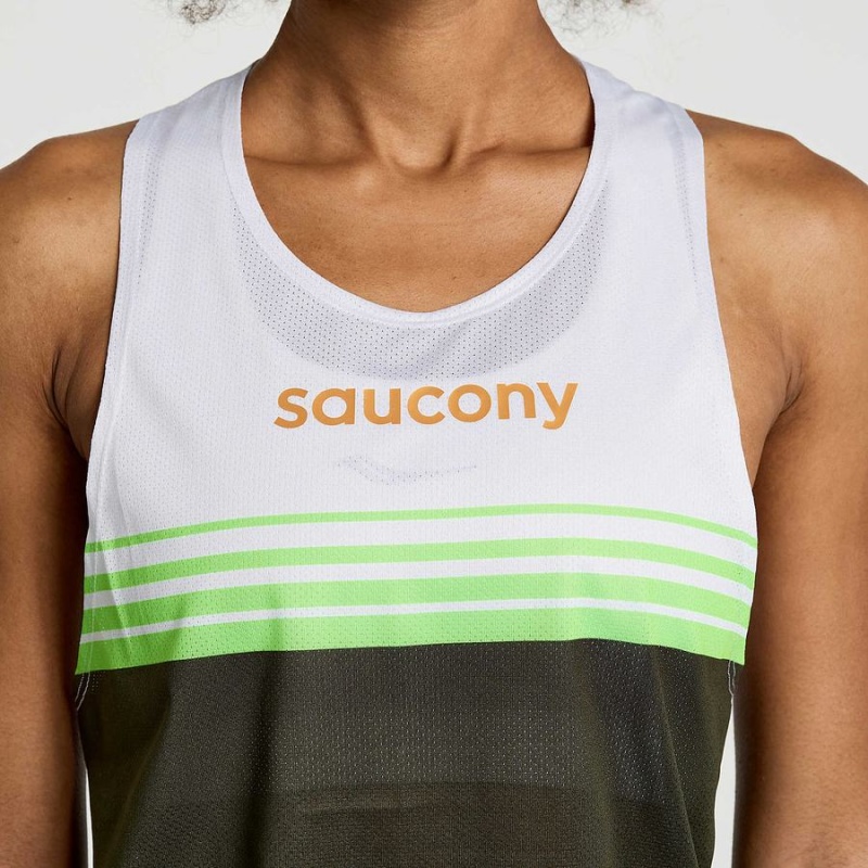 Women's Saucony Elite Singlet Tank Top Umbra | Australia S39782-V37