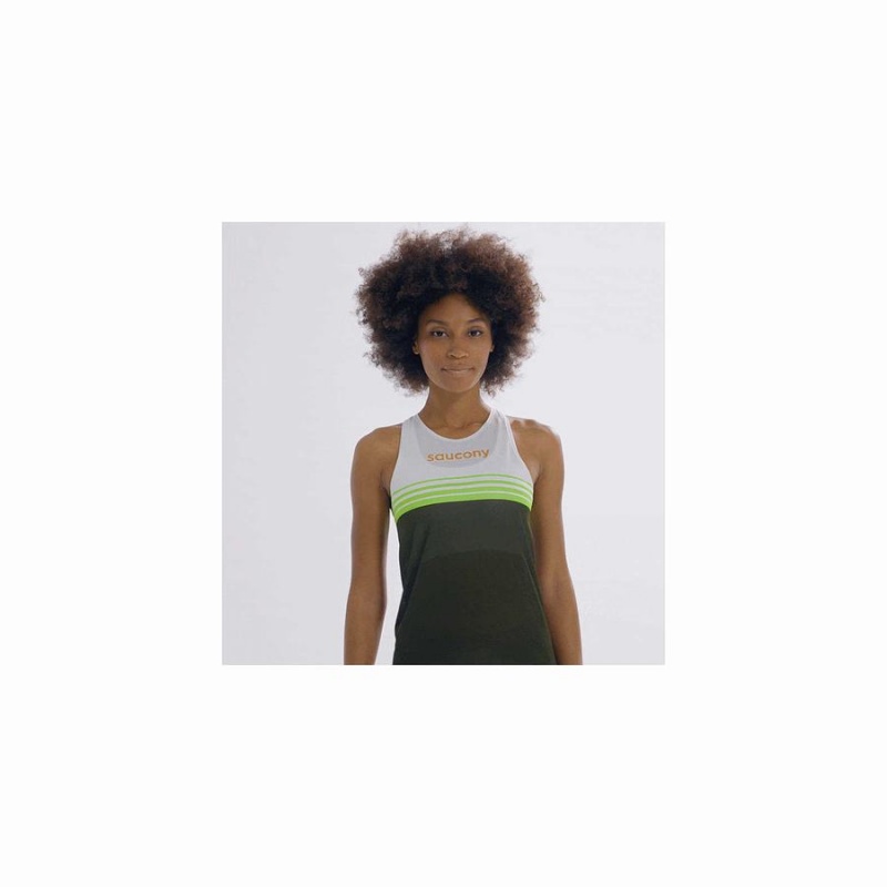 Women's Saucony Elite Singlet Tank Top Umbra | Australia S39782-V37