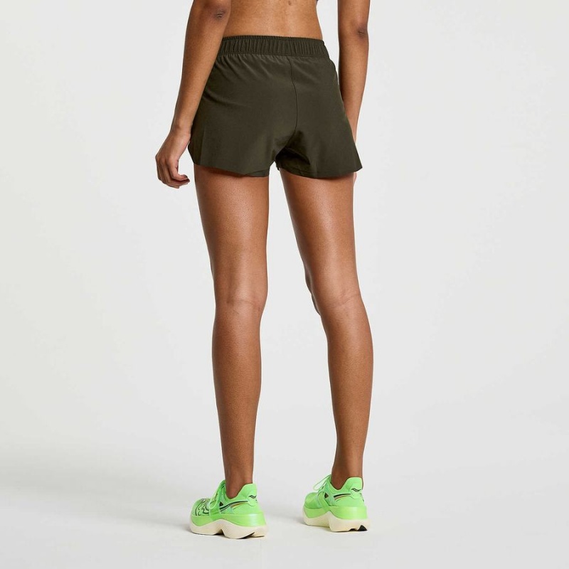 Women's Saucony Elite Split Shorts Umbra | Australia S02789-L12