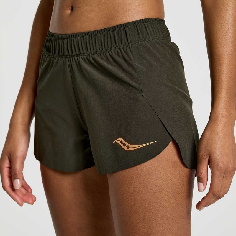 Women's Saucony Elite Split Shorts Umbra | Australia S02789-L12