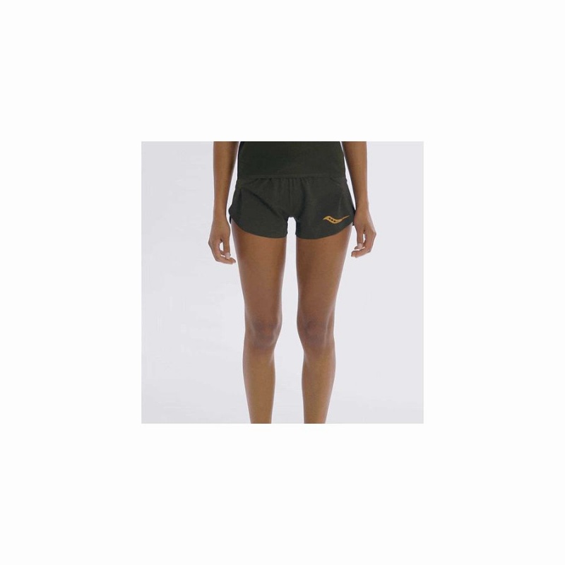 Women's Saucony Elite Split Shorts Umbra | Australia S02789-L12