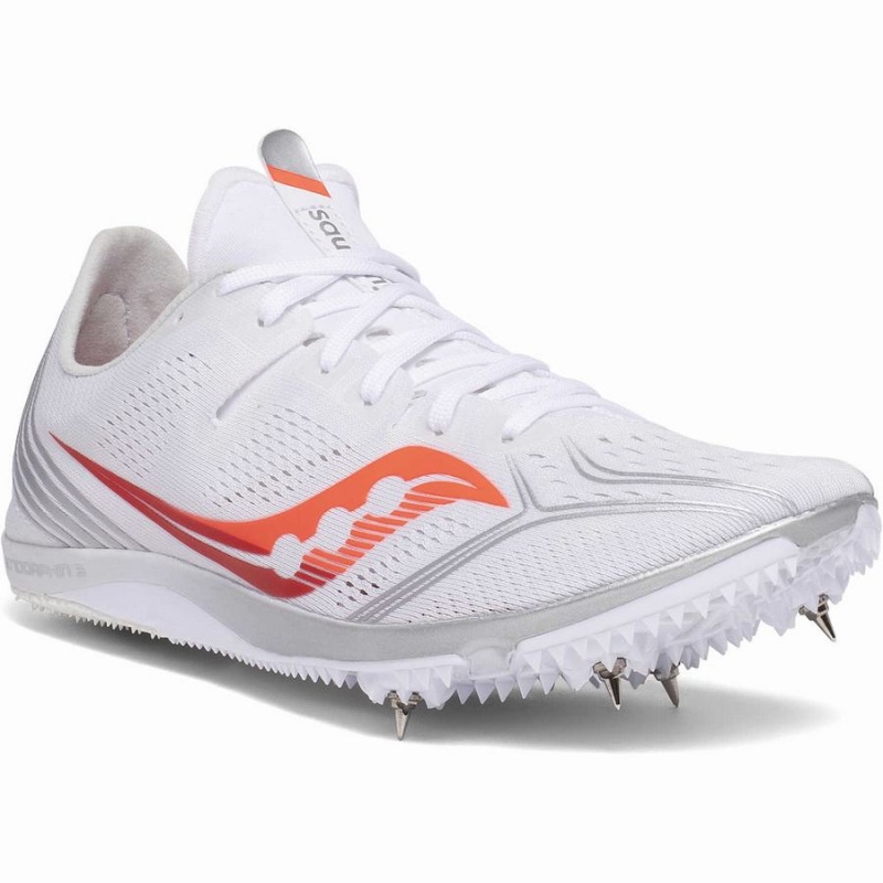 Women's Saucony Endorphin 3 Spike Track Spikes White / Red | Australia S21863-L39