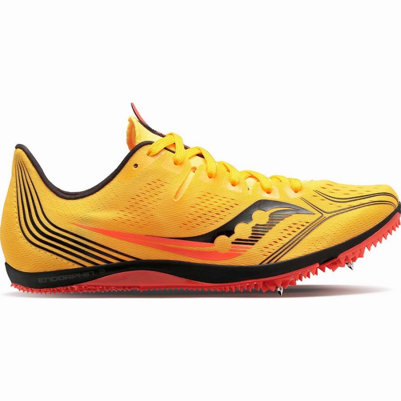 Women\'s Saucony Endorphin 3 Spike Track Spikes Gold / Red | Australia S10483-W19