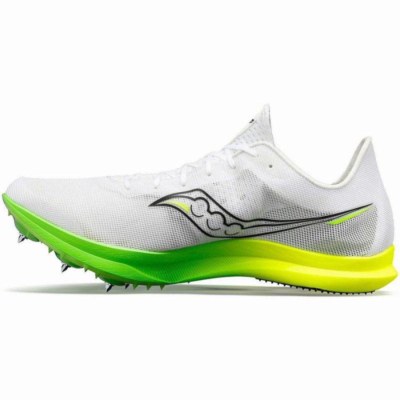 Women's Saucony Endorphin Cheetah Track Spikes White / Green | Australia S10763-E07