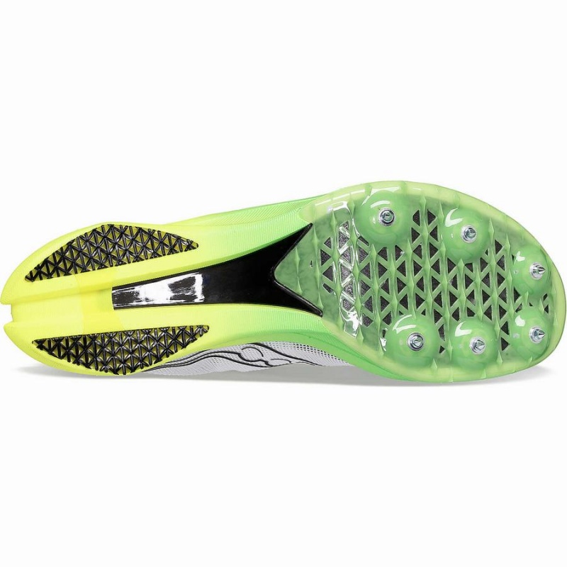 Women's Saucony Endorphin Cheetah Track Spikes White / Green | Australia S10763-E07