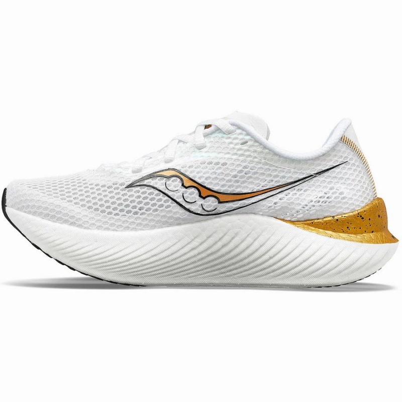 Women's Saucony Endorphin Pro 3 Running Shoes White / Gold | Australia S31874-W93